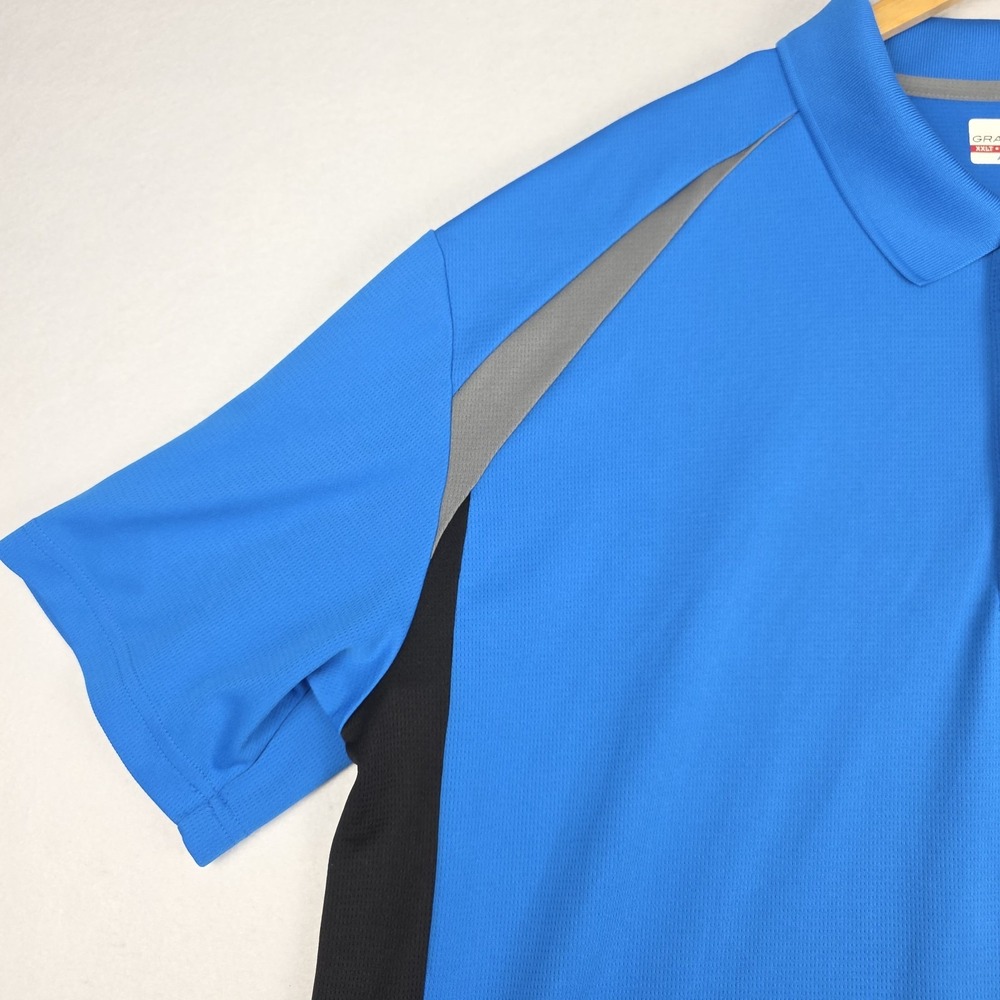 Grand Slam‎ Airflow Mens Golf Polo XXLT Vibrant Blue Short Sleeve Breathable - Picture 5 of 16